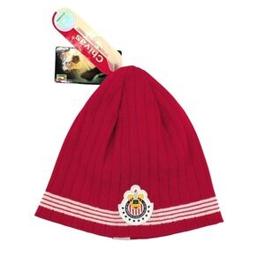 Chivas Guadalajara Red Knit Beanie Soccer Fan Hat One Size‎ NWT